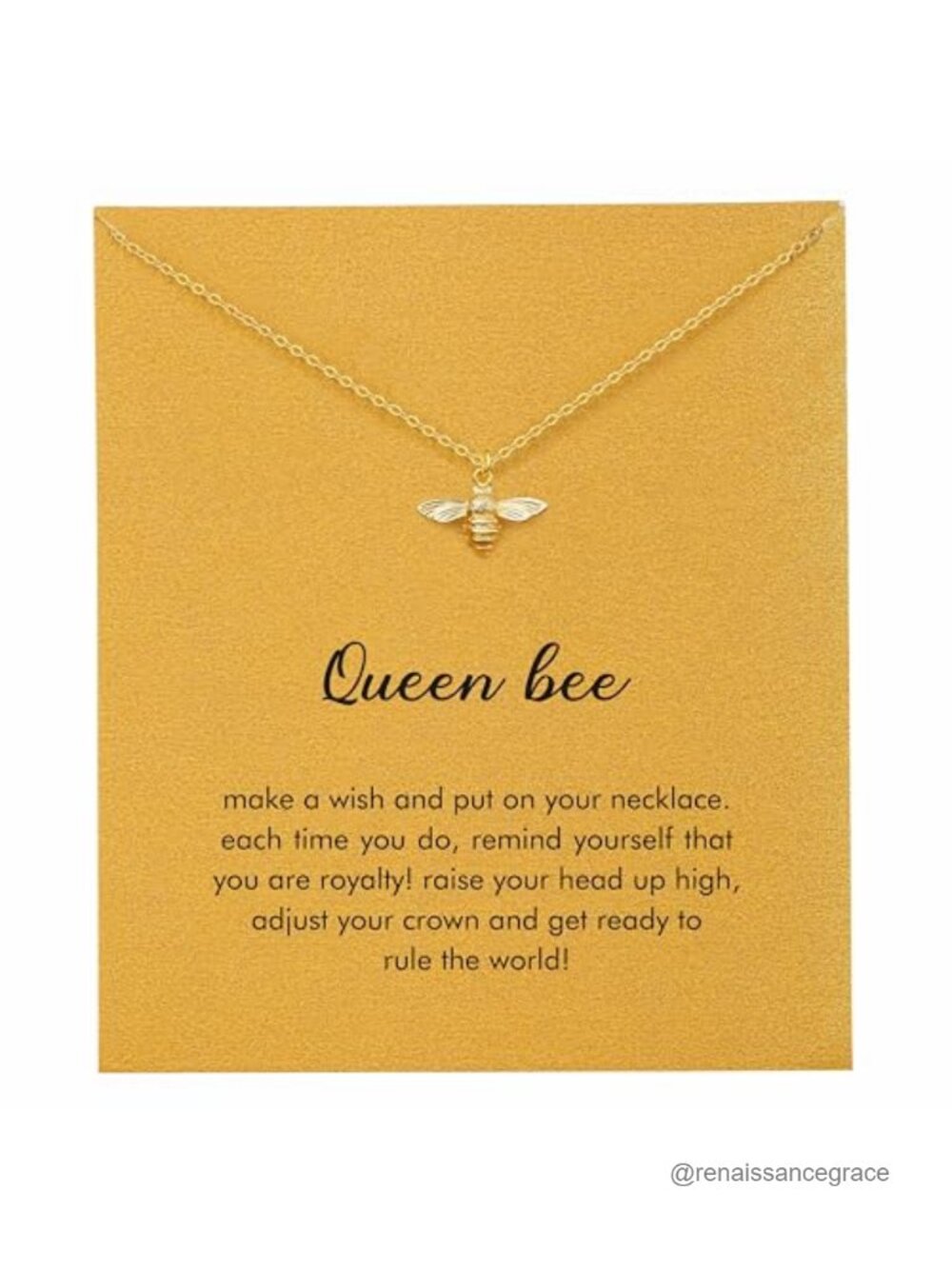 Brass Bee Pendant Necklace for Women, Gift for Friend Sister Mom
